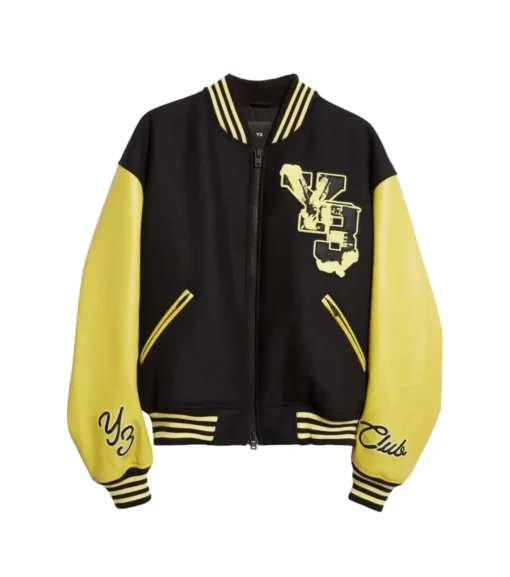 Y3 Club Yellow & Black Letterman Varsity Jacket