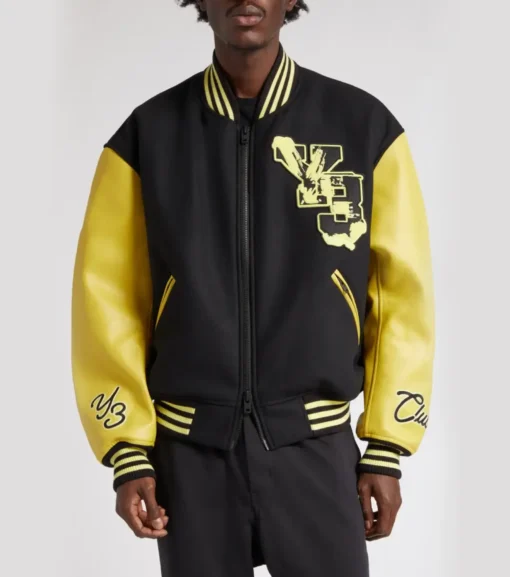 Y3 Club Yellow & Black Letterman Varsity Jacket