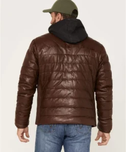 Men’s Leather Puffer Jacket