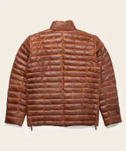 Bridger Mens Brown Leather Puffer Jacket