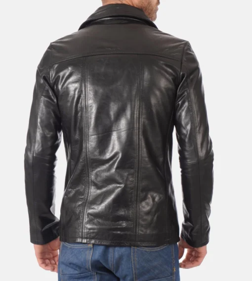 Men’s Kansas Black Genuine Buffalo Leather Jacket