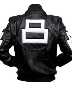 8 Ball Pool Black Men's Genuine Leather Jacket