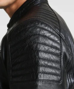 Chester Quilted Black Leather Jacket