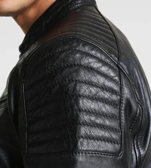 Chester Quilted Black Leather Jacket