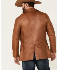 Lavendard Brown Western Leather Blazer