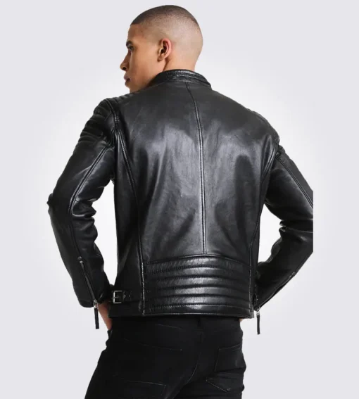 Chester Quilted Black Leather Jacket