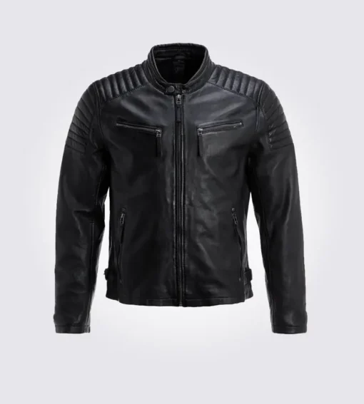 Chester Quilted Black Leather Jacket