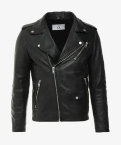 Men’s Ethan Black Biker Leather Jacket