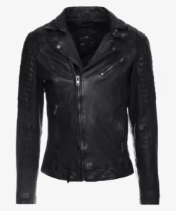 The Rugged Mens Black Quilted Biker Leather Jacket