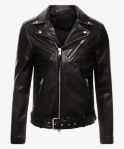 Shumack Black Biker Leather Jacket