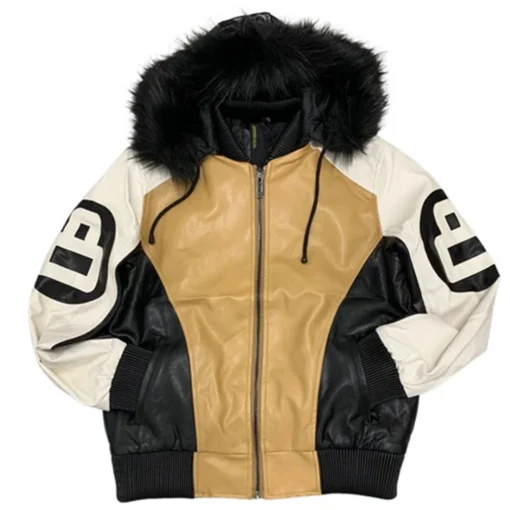 Robert Phillipe Wheat 8 Ball Jacket With Fur Hood