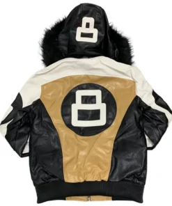 Robert Phillipe Wheat 8 Ball Jacket With Fur Hood