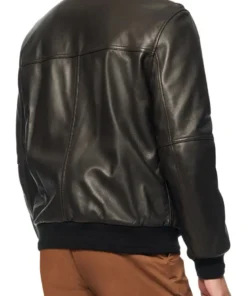 Summit Andrew Bomber Black Leather Jacket