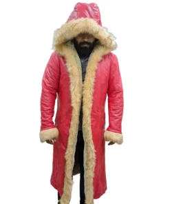 The Santa Claus Suit-Santa Claus Leather Trench Coat Christmas Chronicles Kurt Russell Santa Clause for Men and Women/Santa Red Jacket