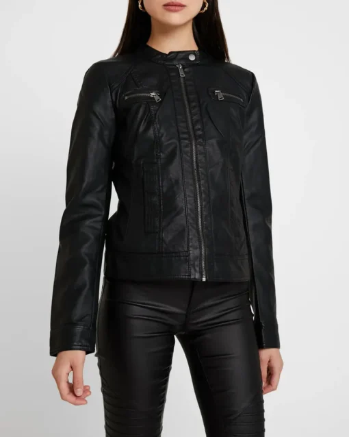 Bandit Black Leather Cafe Racer Jacket