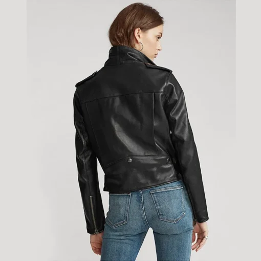 Women’s Black Biker Real Soft Leather Jacket – Motorcycle Jacket