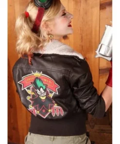 HARLEY QUINN JOKER FUR COSTUME BOMBSHEEL BROWN JACKET