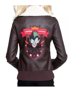 HARLEY QUINN JOKER FUR COSTUME BOMBSHEEL BROWN JACKET