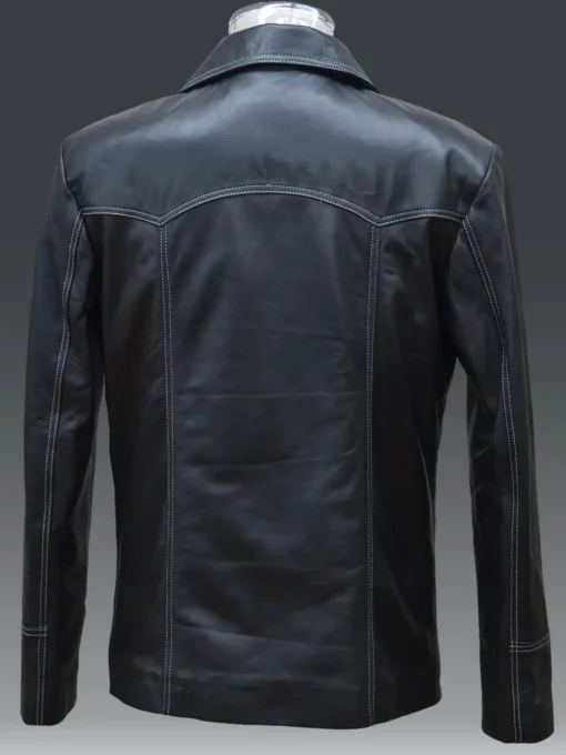 Brad Pitt Fight Club Black Leather Jacket