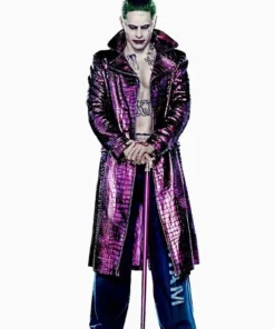 SUICIDE SQUAD JARED LETO JOKER PURPLE TRENCH COAT