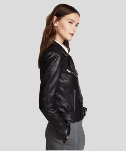 Jayne Classic Vienna Black Biker Leather Jacket