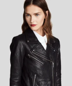 Jayne Classic Vienna Black Biker Leather Jacket