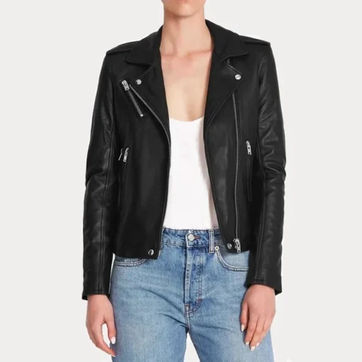 Women’s Iconic Rave Black Leather Jacket