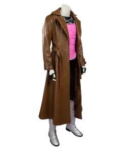 X-Men Gambit Cosplay Brown Leather Trench Coat