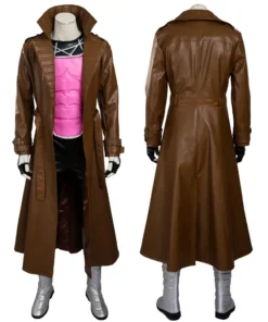 X-Men Gambit Cosplay Brown Leather Trench Coat