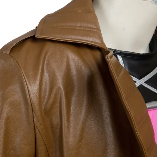 X-Men Gambit Cosplay Brown Leather Trench Coat