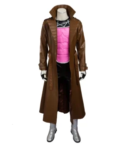 X-Men Gambit Cosplay Brown Leather Trench Coat