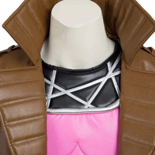 X-Men Gambit Cosplay Brown Leather Trench Coat