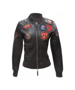 Top Gun Womens Vegan Leather Jacket