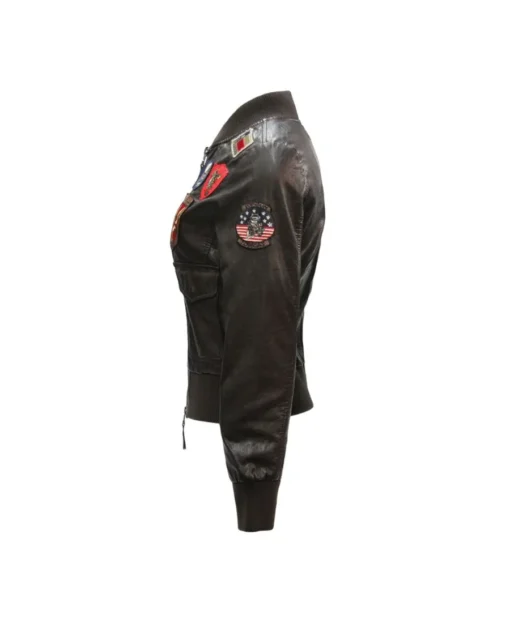 Top Gun Womens Vegan Leather Jacket