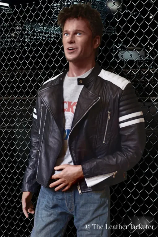 Fight Club Tyler Durden Black & White Leather Jacket