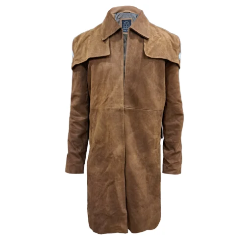 Veteran NCR Ranger A7 Duster Brown Long Trench Coat | Fallout Veteran Real Men's Suede Leather Coat | New Ranger Duster Coat