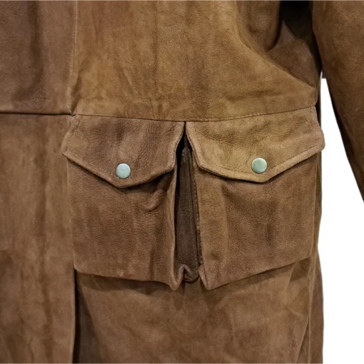 Veteran NCR Ranger A7 Duster Brown Long Trench Coat | Fallout Veteran Real Men's Suede Leather Coat | New Ranger Duster Coat