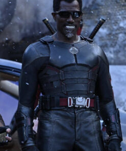 Wesley Snipes Deadpool & Wolverine 2024 Black Leather Vest