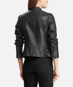 Women’s Black Biker Style Classic Leather Jacket