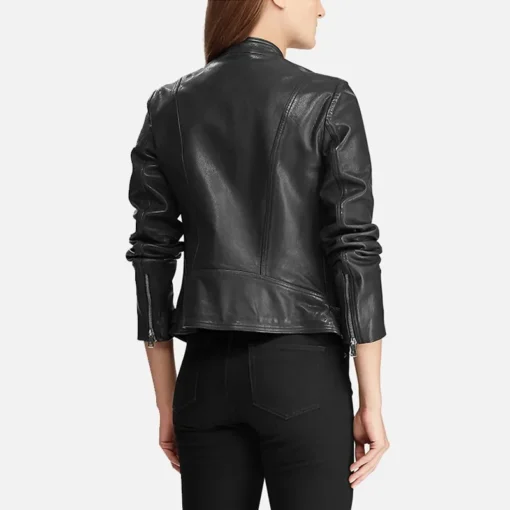 Women’s Black Biker Style Classic Leather Jacket