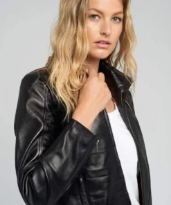 Kathleen Womens Black Leather Jacket