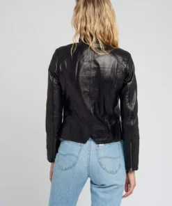 Kathleen Womens Black Leather Jacket