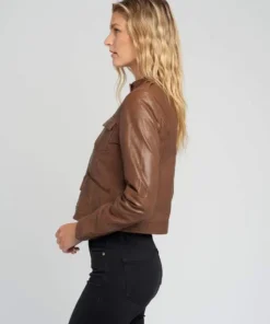 Indiana Brown Cafe Racer Women’s Leather Jacket