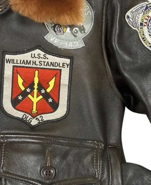 Women Top Gun Flight Leather Jacket