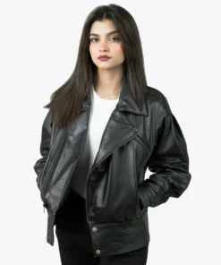 Women’s Biker Black Leather Jacket