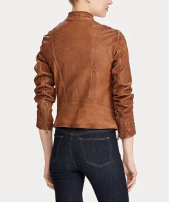 Women’s Iconic Brown Leather Jacket – Real Sheepskin Leather