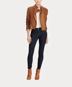 Women’s Iconic Brown Leather Jacket – Real Sheepskin Leather