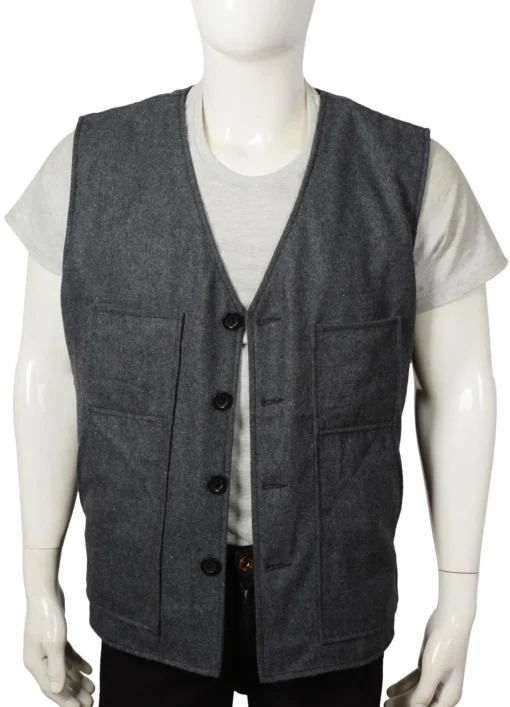 Yellowstone John Dutton Grey Wool Vest