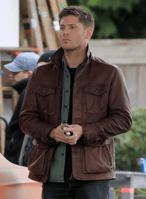 Jensen Ross Supernatural 7 Brown Leather Jacket