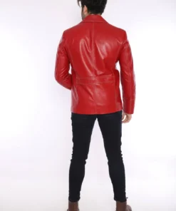 Fight Club Tyler Durden Mayhem Red Leather Jacket